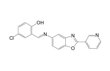 4-Chloro-2-((E)-([2-(3-pyridinyl)-1,3-benzoxazol-5-yl]imino)methyl)phenol