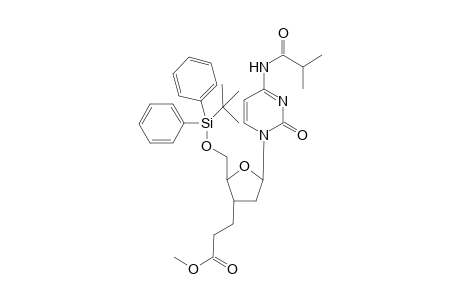 1-[(5'-O-t-Butyldiphenyl)silyl]-3-(2"-methoxycarbonyl)ethyl-2,3-dideoxy-.beta.-D-erythro-pentofuranosyl-N(4)-isobutyrylcytosine