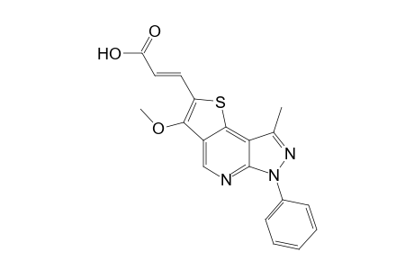 3-Methoxy-6-phenyl-8-methylpyrazolo[3,4-b]thieno[2,3-d]pyridine-2-prop-(3'-en)noic acid