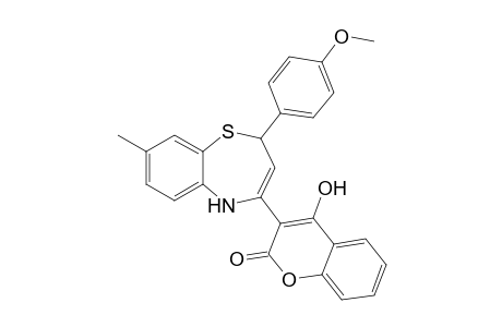 2-(p-Methoxyphenyl)-8-methyl-4-[2H-4-hydroxy-2-oxo[1]benzopyran-3-yl]-2,5-dihydro-1,5-benzothiazepine