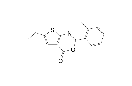 4H-thieno[2,3-d][1,3]oxazin-4-one, 6-ethyl-2-(2-methylphenyl)-