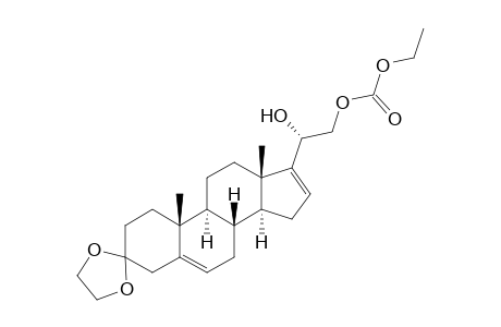 20β,21-dihydroxypregna-5,16-dien-3-one, cyclic ethylene acetal, 21-(ethyl carbonate)
