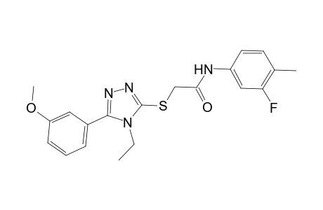 2-{[4-ethyl-5-(3-methoxyphenyl)-4H-1,2,4-triazol-3-yl]sulfanyl}-N-(3-fluoro-4-methylphenyl)acetamide