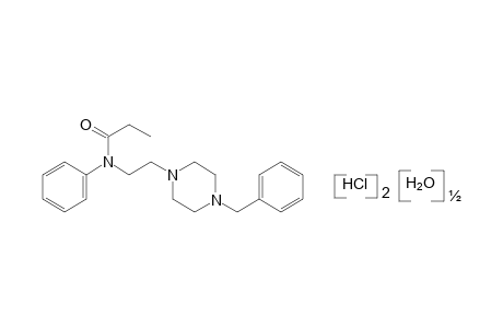 N-[2-(4-benzyl-1-piperazinyl)ethyl]propionanilide, dihydrochloride, hemihydrate