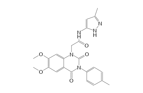 2-(6,7-dimethoxy-3-(4-methylphenyl)-2,4-dioxo-3,4-dihydro-1(2H)-quinazolinyl)-N-(3-methyl-1H-pyrazol-5-yl)acetamide