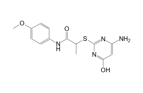 2-[(4-amino-6-hydroxy-2-pyrimidinyl)sulfanyl]-N-(4-methoxyphenyl)propanamide