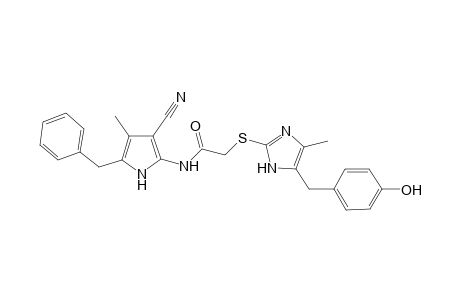 Acetamide, N-[3-cyano-4-methyl-5-(phenylmethyl)-1H-pyrrol-2-yl]-2-[[5-[(4-hydroxyphenyl)methyl]-4-methyl-1H-imidazol-2-yl]thio]-