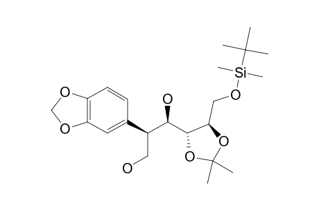 [(2-R,3-R,4-S,5-S)-2-(3',4'-METHYLENEDIOXY)-PHENYL-4,5-ISOPROPYLIDENEDIOXY-6-TERT.-BUTYLDIMETHYLSILYLOXY]-HEXAN-1,3-DIOL