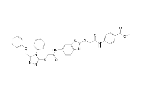 methyl 4-{[({6-[({[5-(phenoxymethyl)-4-phenyl-4H-1,2,4-triazol-3-yl]sulfanyl}acetyl)amino]-1,3-benzothiazol-2-yl}sulfanyl)acetyl]amino}benzoate