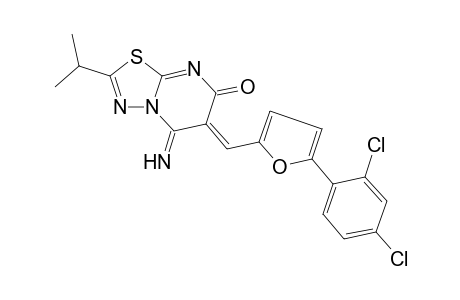(6Z)-5-azanylidene-6-[[5-(2,4-dichlorophenyl)furan-2-yl]methylidene]-2-propan-2-yl-[1,3,4]thiadiazolo[3,2-a]pyrimidin-7-one