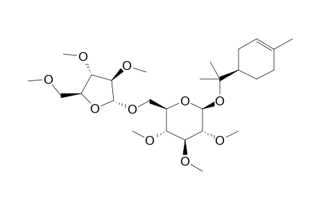 .beta.-D-Glucopyranoside, 1-methyl-1-(4-methyl-3-cyclohexen-1-yl)ethyl 6-o-.alpha.-L-arabinofuranosyl-, (R)-, hexamethyl ether