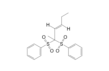 (E)-2,2-bis(phenylsulfonyl)-3-hexene