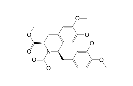 2,3(1H)-Isoquinolinedicarboxylic acid, 3,4-dihydro-7-hydroxy-1-[(3-hydroxy-4-methoxyphenyl)methyl]-6-methoxy-, dimethyl ester, cis-(.+-.)-