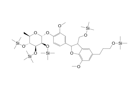 .alpha.-D-Mannopyranoside, 4-[2,3-dihydro-3-(hydroxymethyl)-5-(3-hydroxypropyl)-7-methoxy-2-benzofuranyl]-2-methoxyphenyl 6-deoxy-, 5tms derivative