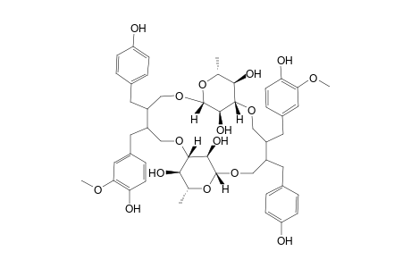 4,4'-{[(1S,8R,10R,11S,12S,19R,21R,22S,23R,24R)-11,22,23,24-Tetrahydroxy-5,16-bis(4-hydroxybenzyl)-10,21-dimethyl-2,7,9,13,18,20-hexaoxatricyclo[17.3.1.18,12]tetracosane-4,15-diyl]bis(methylene)}bis(2-methoxyphenol)