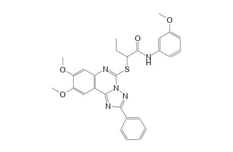 2-[(8,9-dimethoxy-2-phenyl[1,2,4]triazolo[1,5-c]quinazolin-5-yl)sulfanyl]-N-(3-methoxyphenyl)butanamide
