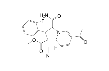 methyl (1R,2S,3R,8aS)-6-acetyl-3-(aminocarbonyl)-1-cyano-2-(2-fluorophenyl)-1,2,3,8a-tetrahydro-1-indolizinecarboxylate