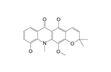 5,10-dihydroxy-12-methoxy-2,2,11-trimethylpyrano[5,6-b]acridin-6-one