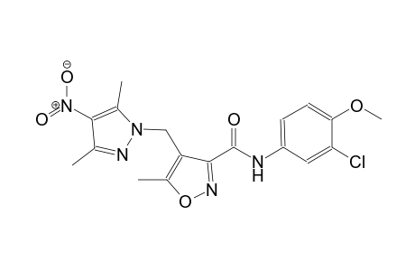 N-(3-chloro-4-methoxyphenyl)-4-[(3,5-dimethyl-4-nitro-1H-pyrazol-1-yl)methyl]-5-methyl-3-isoxazolecarboxamide