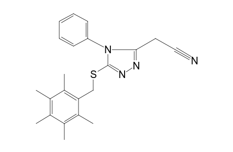 5-[(2,3,4,5,6-pentamethylbenzyl)thio]-4-phenyl-4H-1,2,4-triazole-3-acetonitrile