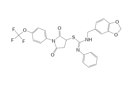 2,5-dioxo-1-[4-(trifluoromethoxy)phenyl]-3-pyrrolidinyl N-(1,3-benzodioxol-5-ylmethyl)-N'-phenylimidothiocarbamate