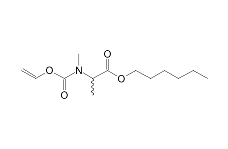 dl-Alanine, N-methyl-N-(vinyloxycarbonyl)-, hexyl ester