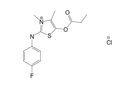 3,4-dimethyl-2-(p-fluoroanilino)-5-hydroxythiazolium chloride, propionate(ester)