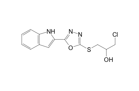 2-(3-Chloro-2-hydroxyprop-1-ylsulfanyl)-5-(1H-indol-2-yl)-1,3,4-oxadiazole