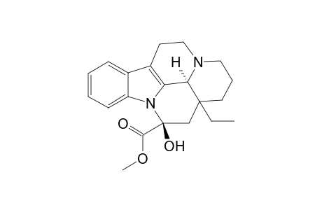 Eburnamenine-14-carboxylic acid, 14,15-dihydro-14-hydroxy-, methyl ester, (3.alpha.,14.beta.)-(.+-.)-