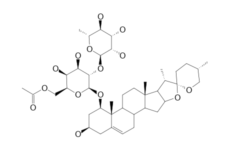 RUSCOGENIN-1-O-[O-ALPHA-L-RHAMNOPYRANOSYL-(1->2)-6-O-ACETYL-BETA-D-GALACTOPYRANOSIDE];(25R)-SPIROST-5-ENE-1-BETA,3-BETA-DIOL-1-O-[O-ALPHA-L-RHAMNOP