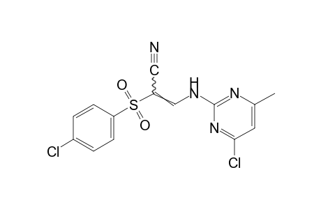 3-[(4-chloro-6-methyl-2-pyrimidinyl)amino]-2-[(p-chlorophenyl)sulfonyl]acrylonitrile