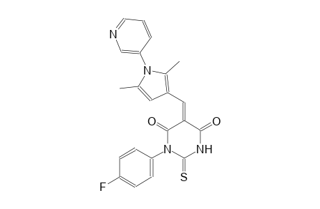 (5Z)-5-{[2,5-dimethyl-1-(3-pyridinyl)-1H-pyrrol-3-yl]methylene}-1-(4-fluorophenyl)-2-thioxodihydro-4,6(1H,5H)-pyrimidinedione