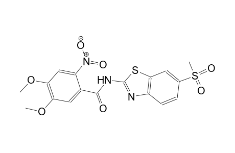 4,5-dimethoxy-N-[6-(methylsulfonyl)-1,3-benzothiazol-2-yl]-2-nitrobenzamide