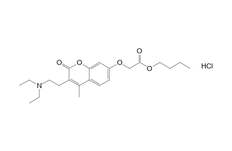 {{3-[2-(diethylamino)ethyl]-4-methyl-2-oxo-2H-1-benzopyran-7-yl}oxy}acetic acid, butyl ester, hydrochloride