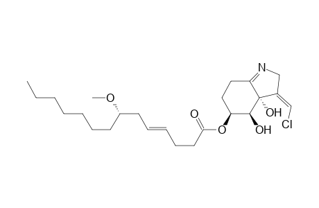 4-Tetradecenoic acid, 7-methoxy-, 3-(chloromethylene)-3,3a,4,5,6,7-hexahydro-3a,4-dihydroxy-2H-indol-5-yl ester, [3aS-[3Z,3a.alpha.,4.beta.,5.beta.(4E,7R*)]]-