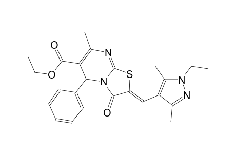 ethyl (2Z)-2-[(1-ethyl-3,5-dimethyl-1H-pyrazol-4-yl)methylene]-7-methyl-3-oxo-5-phenyl-2,3-dihydro-5H-[1,3]thiazolo[3,2-a]pyrimidine-6-carboxylate