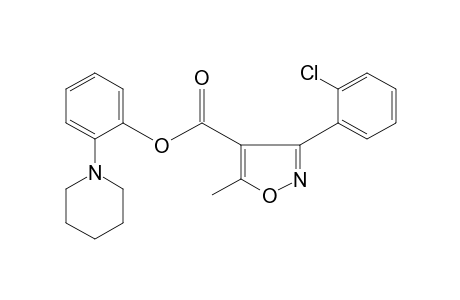 3-(o-chlorophenyl)-5-methyl-4-isoxazolecarboxylic acid, o-piperidinophenyl ester