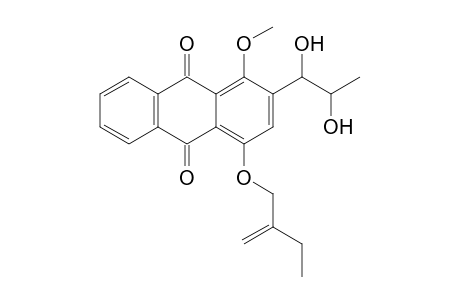 2-(1',2'-DIHYDROXYPROPYL)-4-(2''-ETHYLPROP-2''-ENYLOXY)-1-METHOXYANTHRAQUINONE