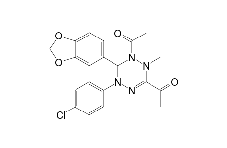 1,2,4,5-Tetrazine, 1,2,3,4-tetrahydro-2,6-diacetyl-4-(4-chlorophenyl)-3-(3,4-methylenedioxyphenyl)-1-methyl-