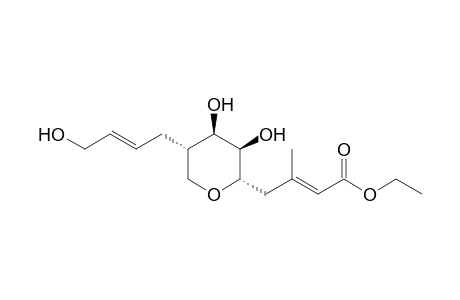 (E)-4-[(2S,3R,4R,5S)-3,4-dihydroxy-5-[(E)-4-hydroxybut-2-enyl]-2-oxanyl]-3-methyl-2-butenoic acid ethyl ester