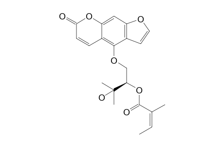 (R,Z)-3-Hydroxy-3-methyl-1-((7-oxo-7H-furo[3,2-G]chromen-4-yl)oxy)butan-2-yl 2-methylbut-2-enoate