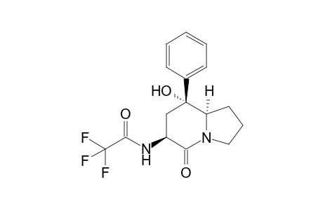 (6S,8R,8aR)-(+-)-6-Trifluoroacetylamino-8-hydroxy-8-phenylperhydroindolizin-5-one