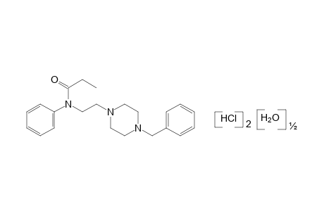 N-[2-(4-benzyl-1-piperazinyl)ethyl]propionanilide, dihydrochloride, hemihydrate