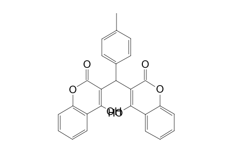 4-hydroxy-3-[(4-hydroxy-2-oxo-2H-chromen-3-yl)(4-methylphenyl)methyl]-2H-chromen-2-one