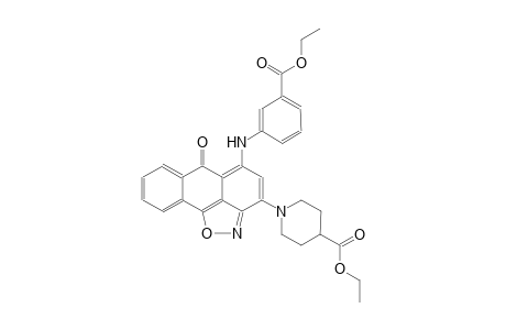 4-piperidinecarboxylic acid, 1-[5-[[3-(ethoxycarbonyl)phenyl]amino]-6-oxo-6H-anthra[1,9-cd]isoxazol-3-yl]-, ethyl ester