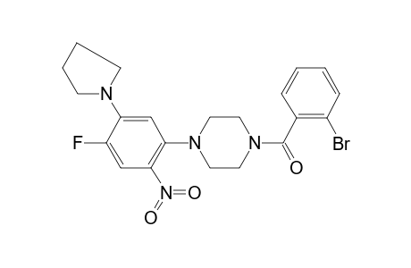 (2-bromophenyl)-[4-(4-fluoranyl-2-nitro-5-pyrrolidin-1-yl-phenyl)piperazin-1-yl]methanone