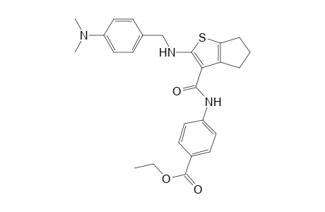 benzoic acid, 4-[[[2-[[[4-(dimethylamino)phenyl]methyl]amino]-5,6-dihydro-4H-cyclopenta[b]thien-3-yl]carbonyl]amino]-, ethyl ester