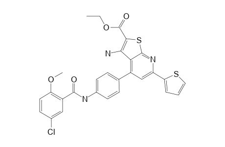 Ethyl 3-amino-4-{4'-[(5''-chloro-2''-methoxybenzoyl)amino]phenyl]-6-(2-thienyl)thieno[2,3-B]pyridine-2-carboxylate