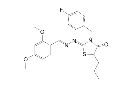 2,4-dimethoxybenzaldehyde [(2Z)-3-(4-fluorobenzyl)-4-oxo-5-propyl-1,3-thiazolidin-2-ylidene]hydrazone