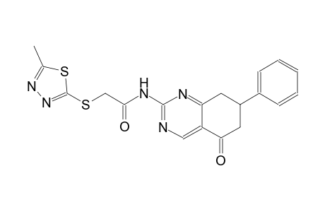 2-[(5-methyl-1,3,4-thiadiazol-2-yl)sulfanyl]-N-(5-oxo-7-phenyl-5,6,7,8-tetrahydro-2-quinazolinyl)acetamide